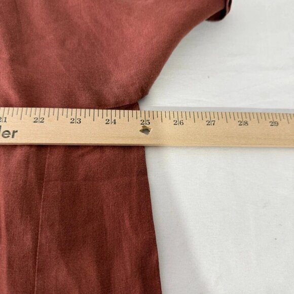 Eileen Fisher Brown Shift Dress Medium Organic Linen Minimalist Relaxed Fit - Picture 6 of 9